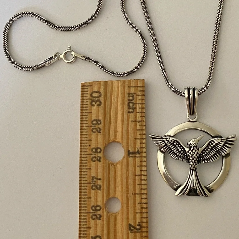 925 silver 19.5” eagle necklace with thick chain Unisex
